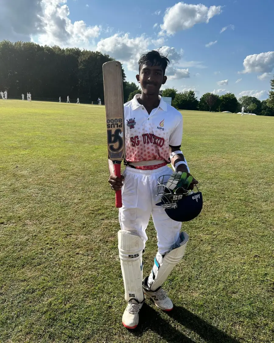 Cricket player century celebration UWSM Singapore
