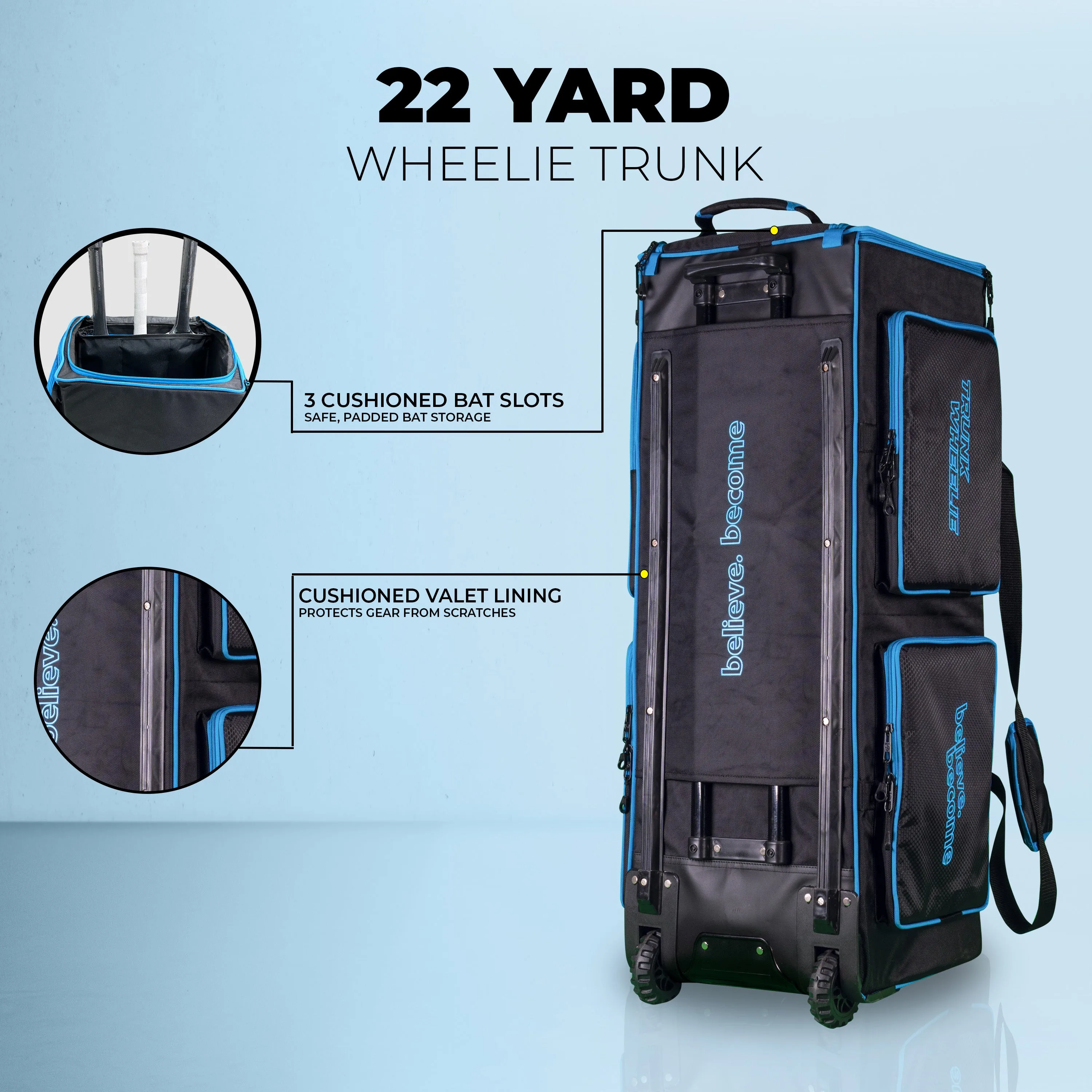 SG 22 Yard Wheelie Trunk Cricket Kit Bag view 3