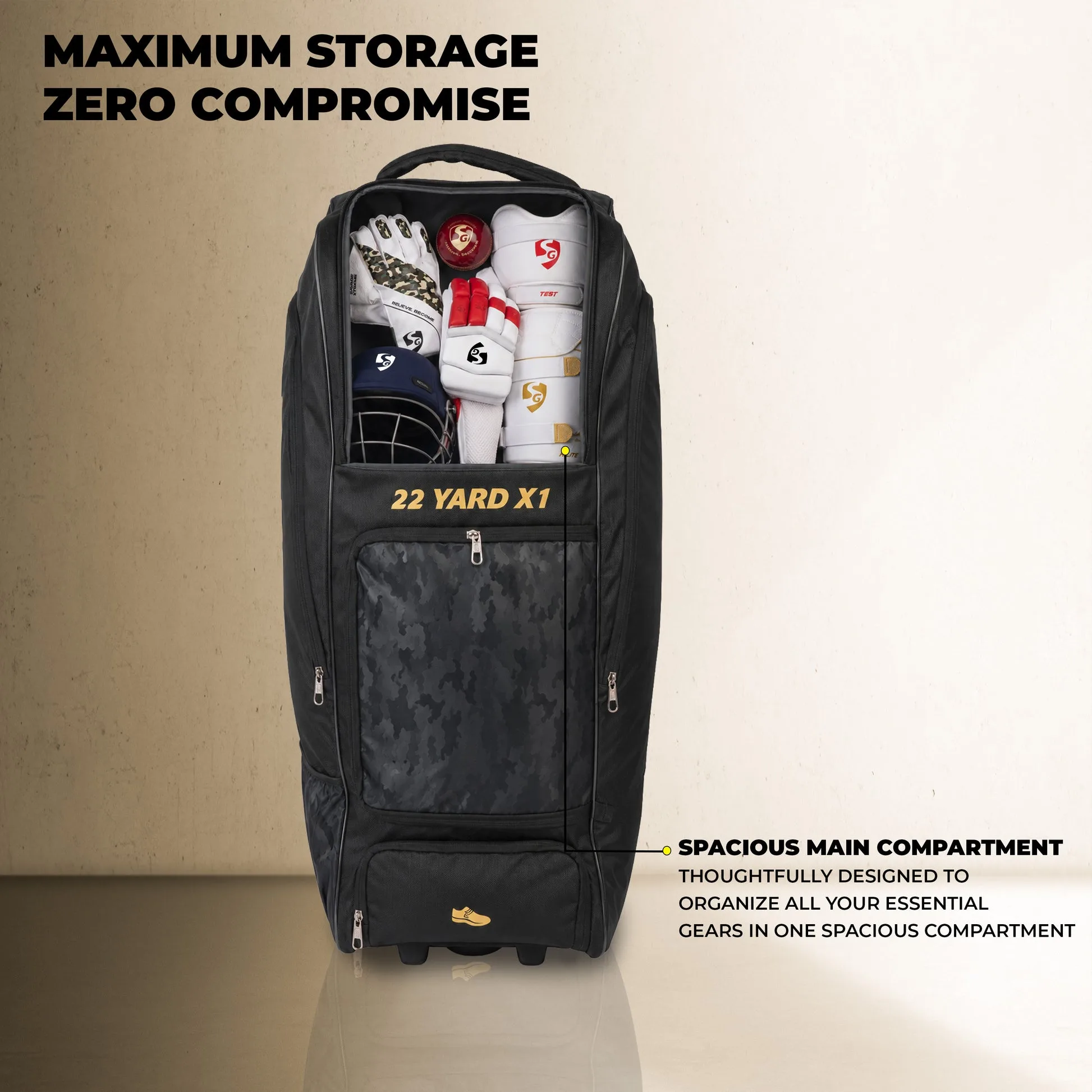 SG 22 Yard X1 Duffle Wheelie Cricket Kit Bag view 2