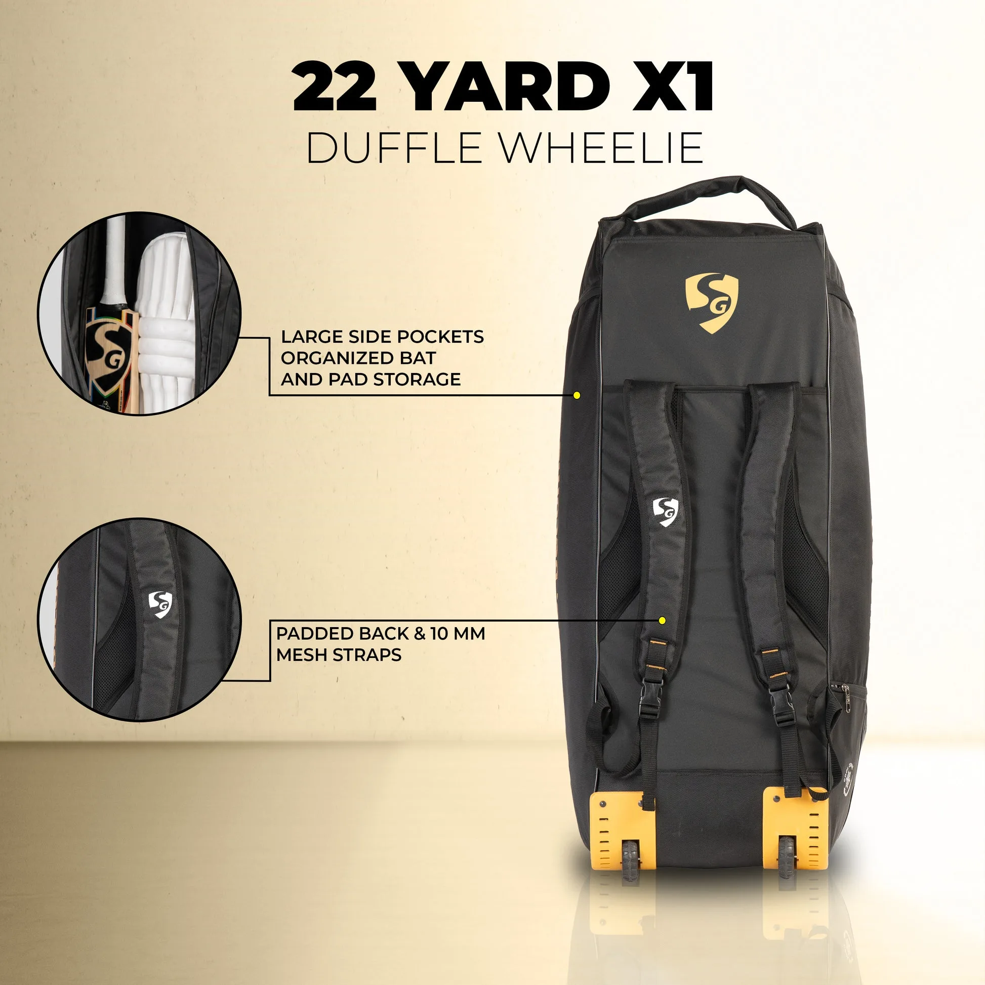 SG 22 Yard X1 Duffle Wheelie Cricket Kit Bag view 3
