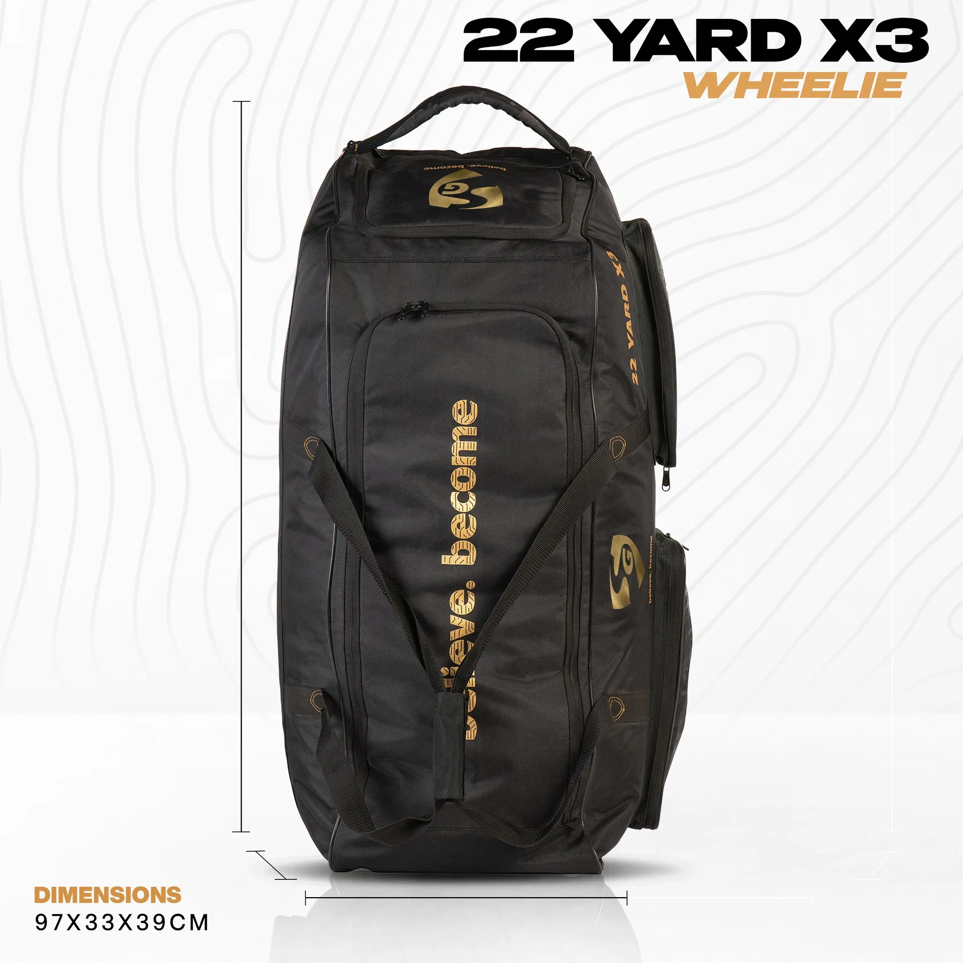 SG 22 Yard X3 Wheelie Cricket Kit Bag view 2