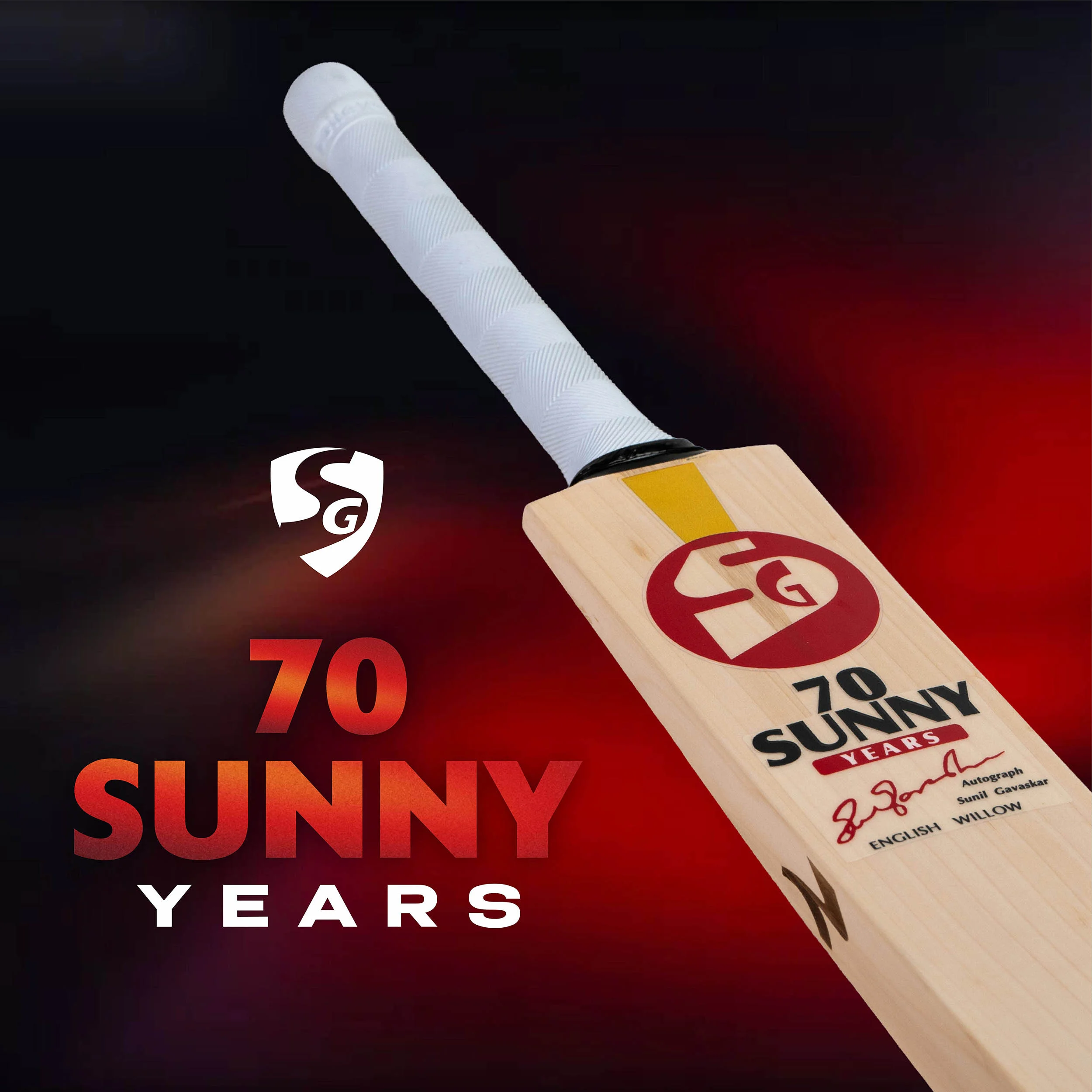SG 70 Sunny Years Cricket Bat view 2