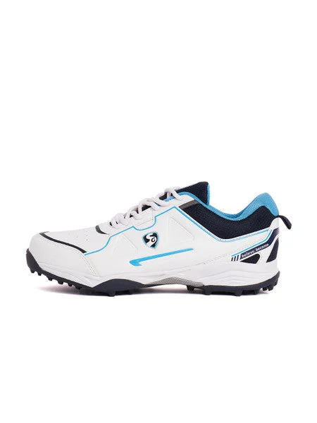SG Club 5.0 Cricket Shoes- White/Navy/Teal view 3