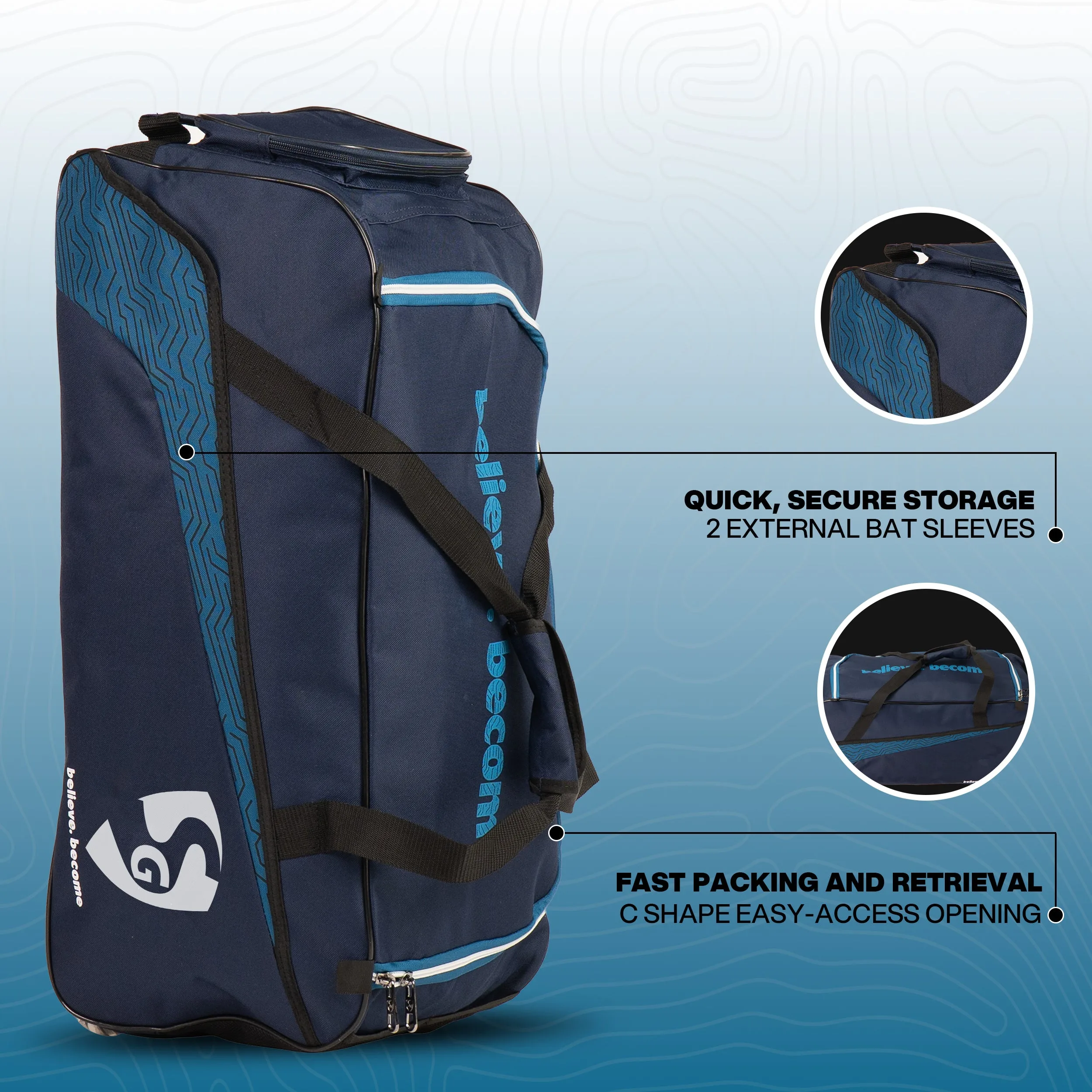 SG Clubpak Plus Trolley Cricket Kit Bag view 3