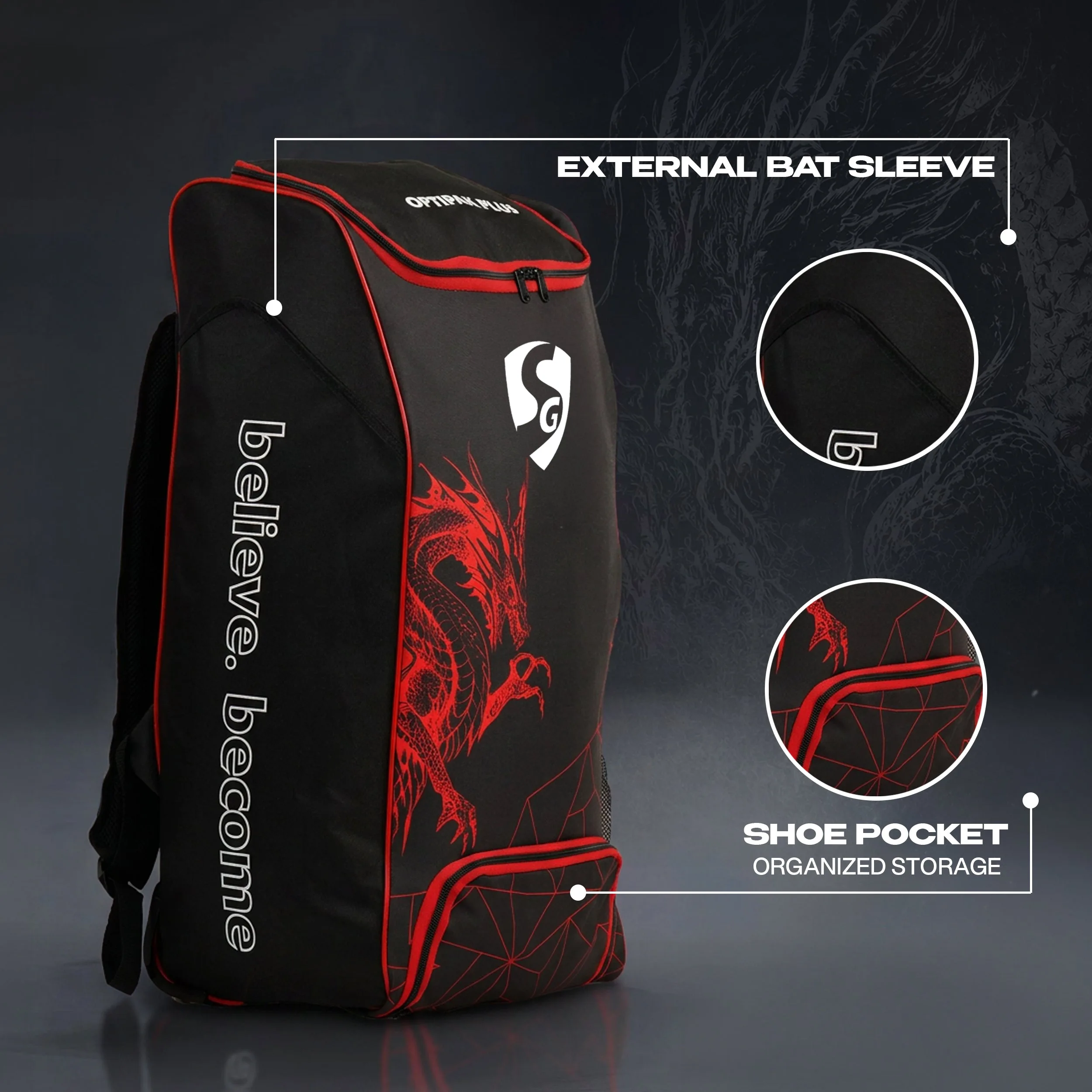 SG Dragon Optipak Plus Wheelie Cricket Kit Bag view 2
