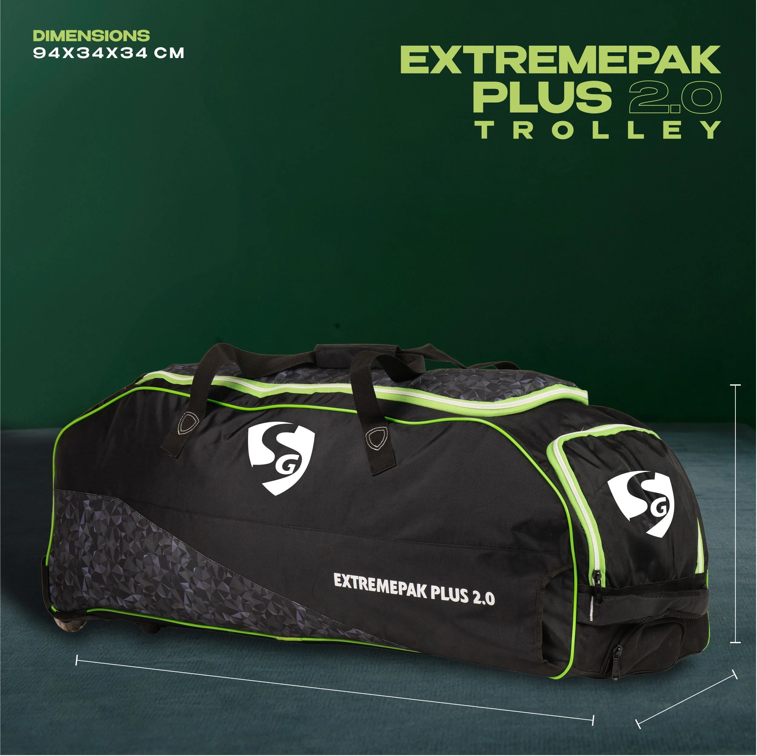 SG Extremepak Plus 2.0 Trolley Cricket Kit Bag