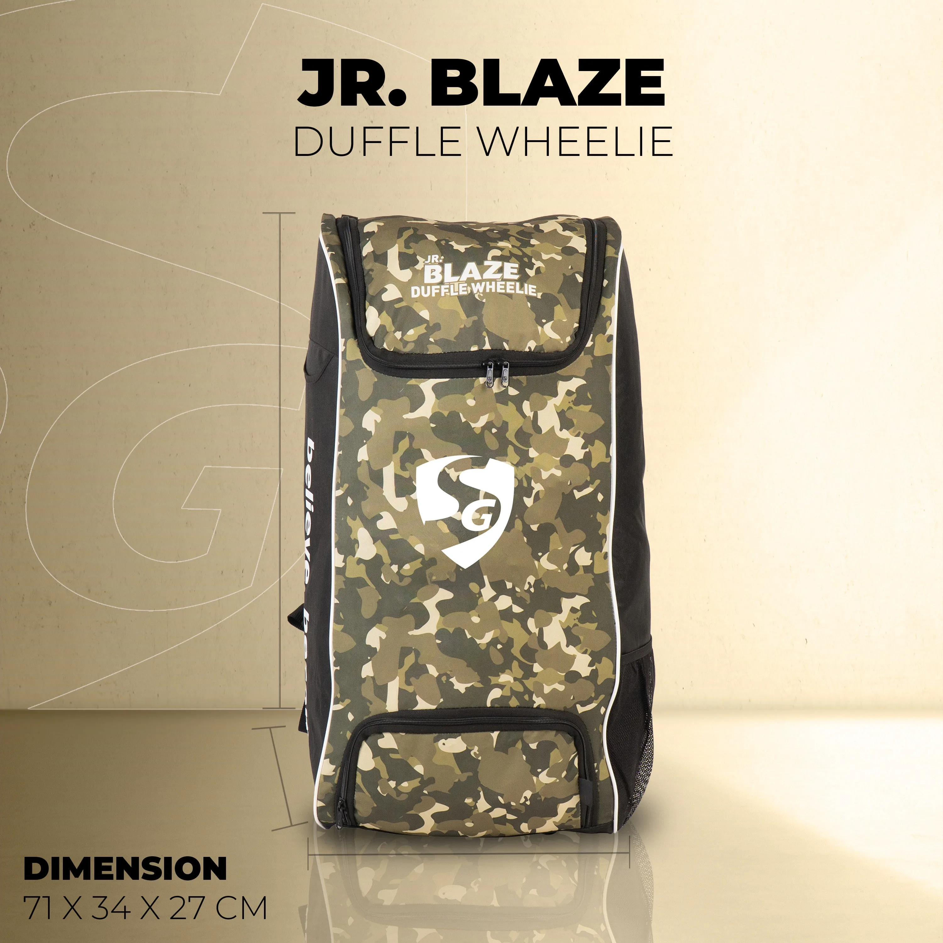 SG Junior Blaze Duffle Wheelie Cricket Kit Bag