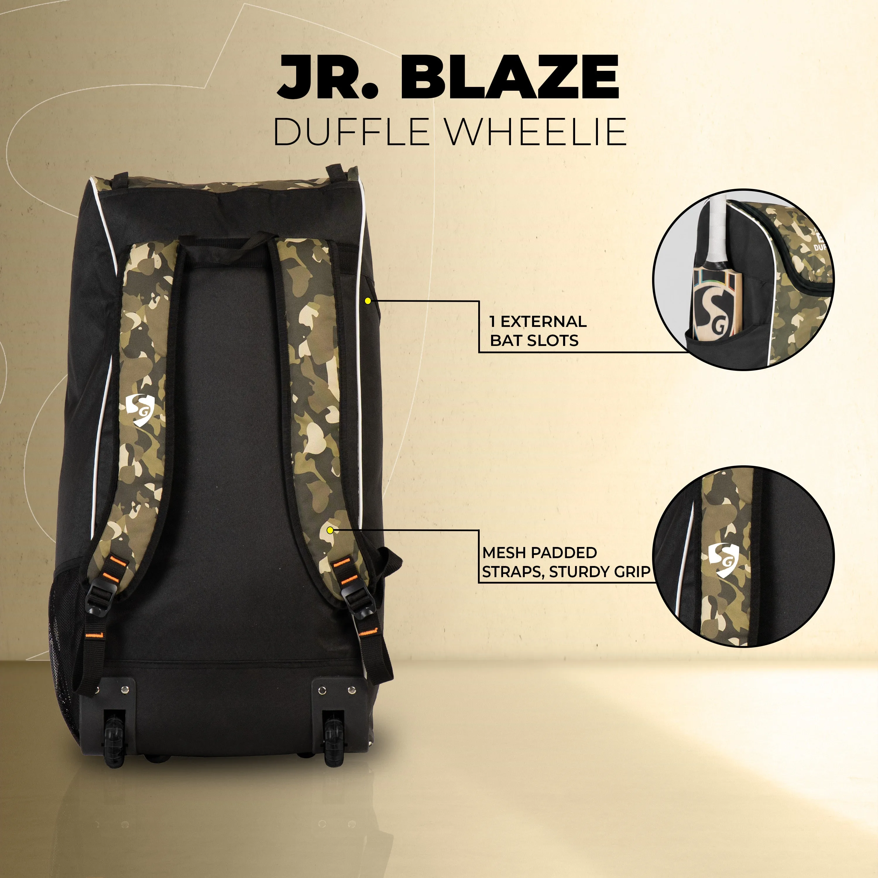 SG Junior Blaze Duffle Wheelie Cricket Kit Bag view 3