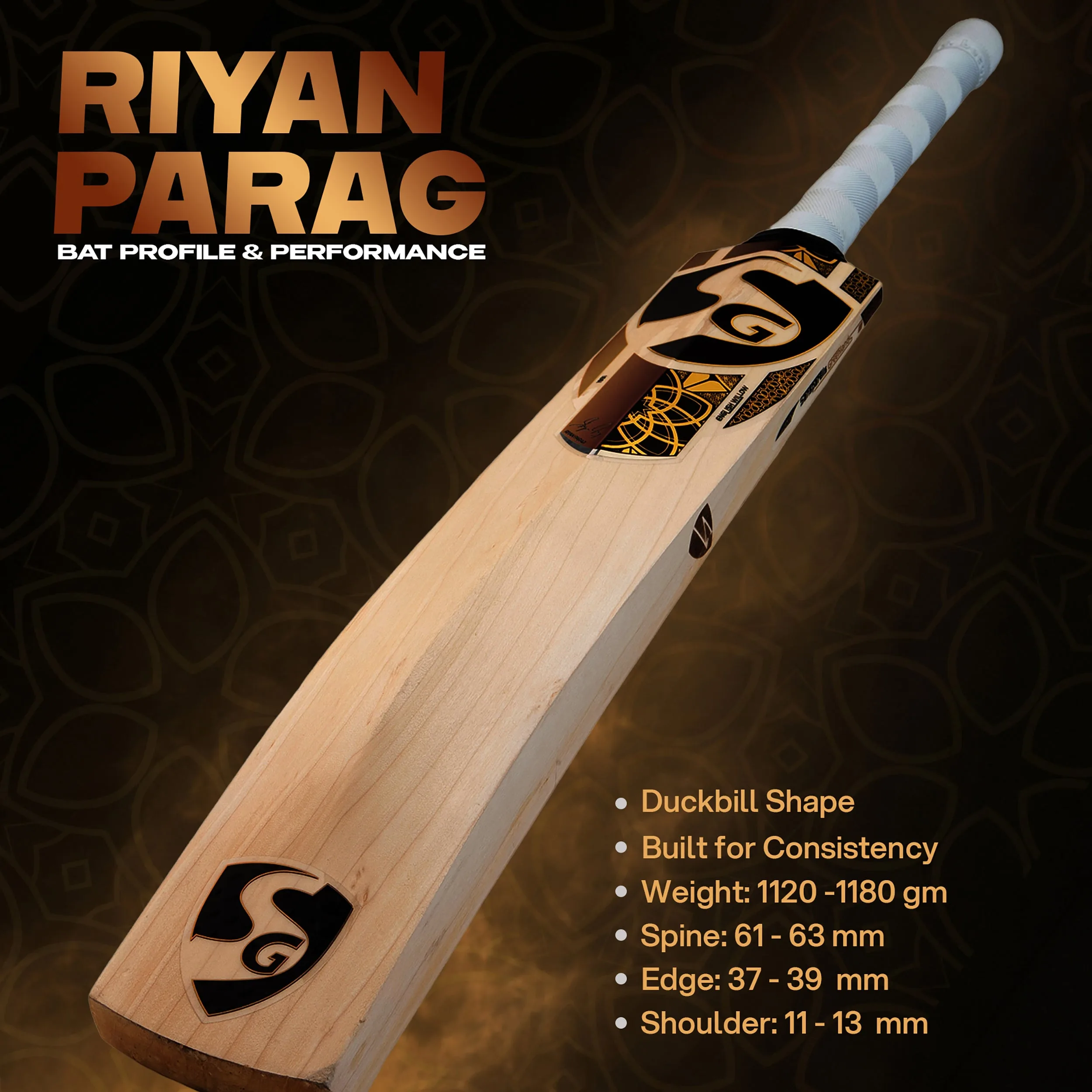 SG Ryan Parag Cricket Bat view 2