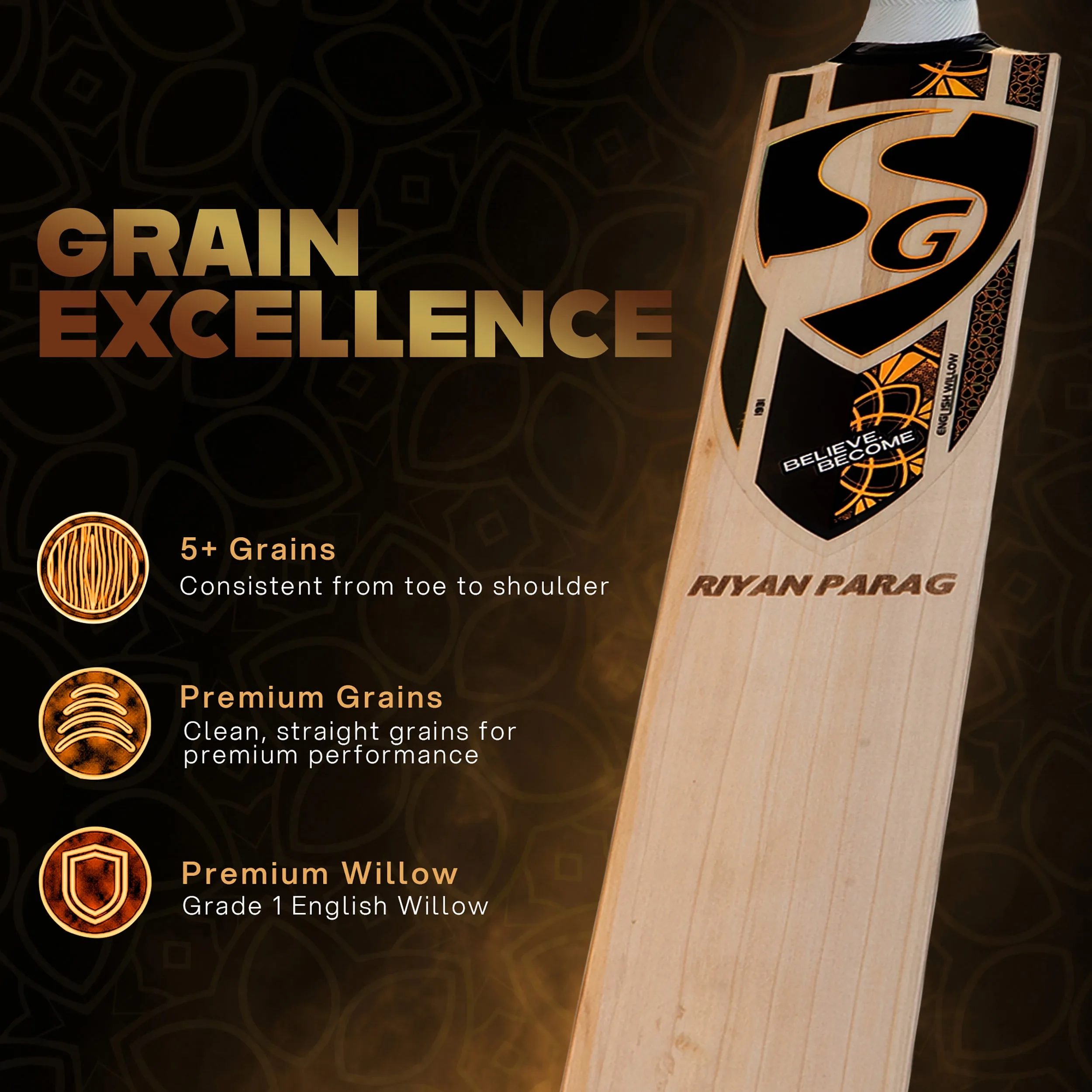 SG Ryan Parag Cricket Bat view 3