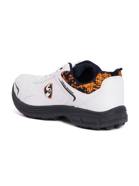 SG Savage Stud Cricket Shoes- White/Navy/Orange view 2