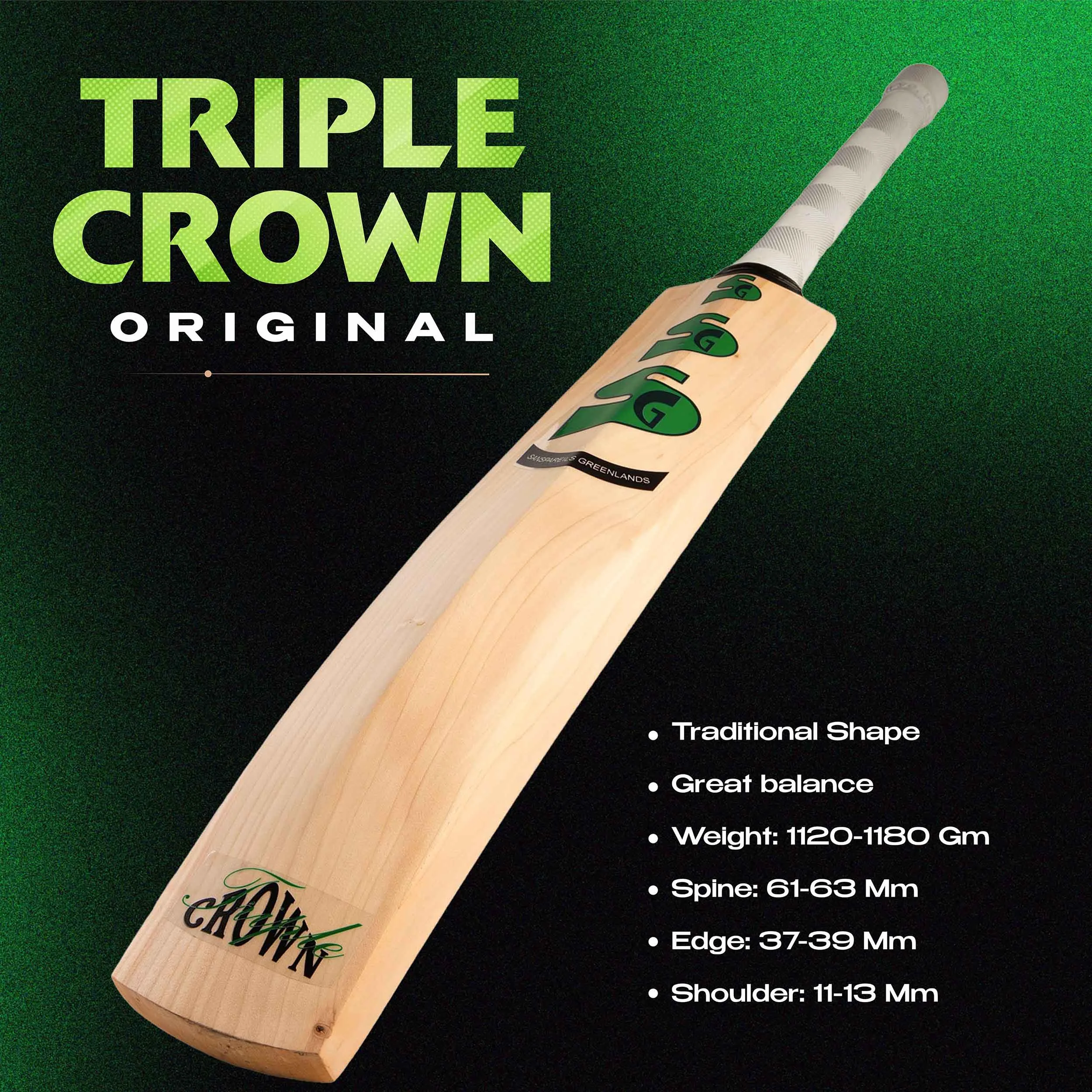 SG Triple Crown Original Cricket Bat view 3